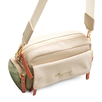 Mariamare Mesa bandolera crema kaki multibolsillos