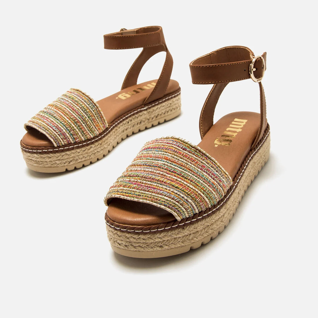 Mustang 59617 Sandalia plataforma de esparto multicolor