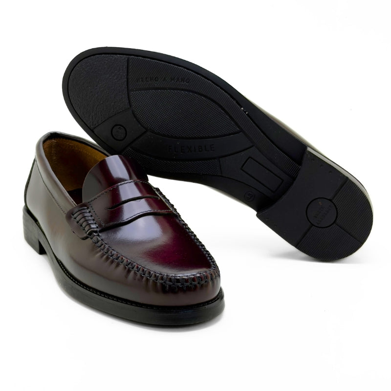 ZAPATERIAS JUAN RAMON 1300 Mocasín Castellano suela de goma burdeos