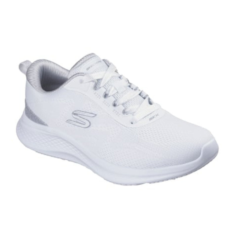 SKECHERS 150629 Deportiva brillo blanco plata