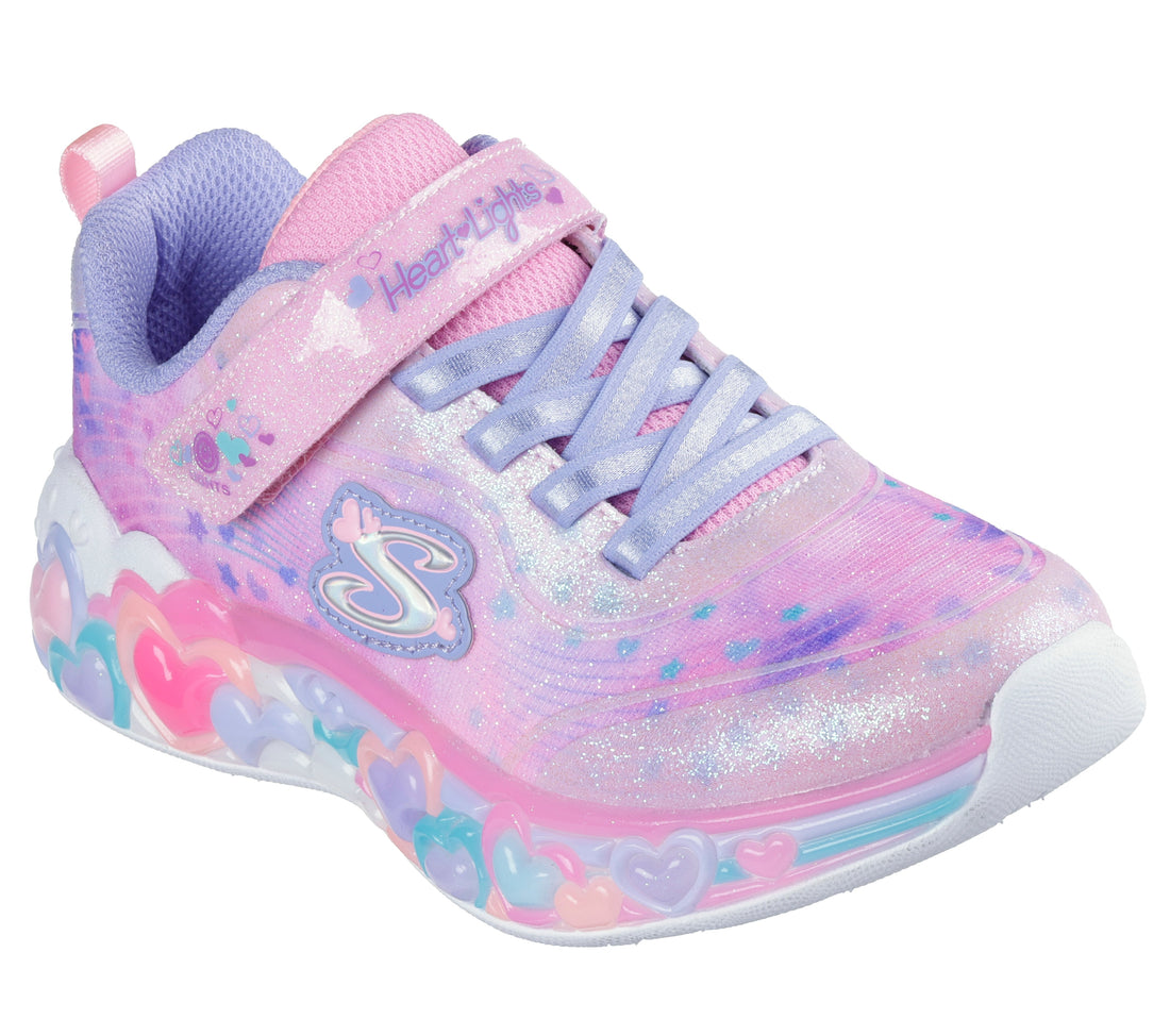 Skechers 302696N-L Deportiva luces corazones lavanda.