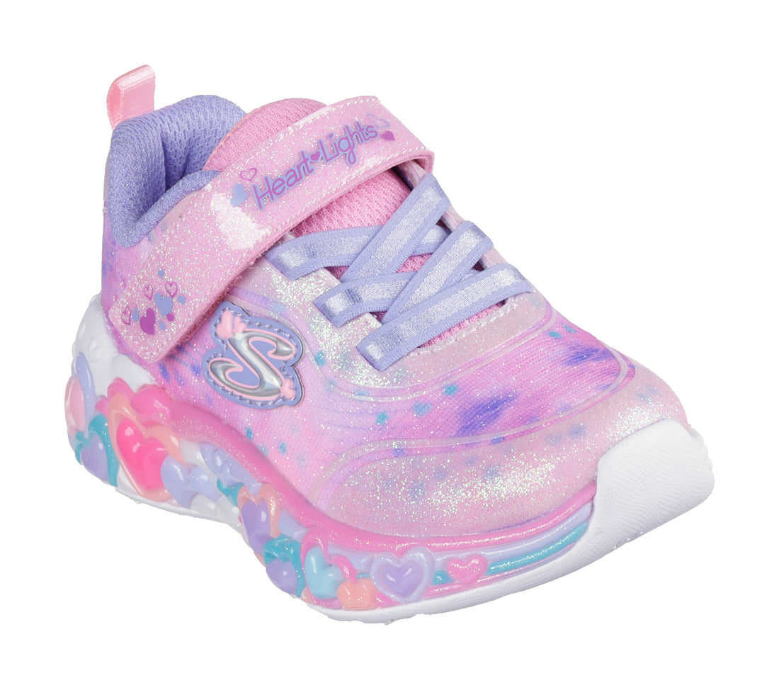 Skechers 302696N-L Deportiva luces corazones lavanda.