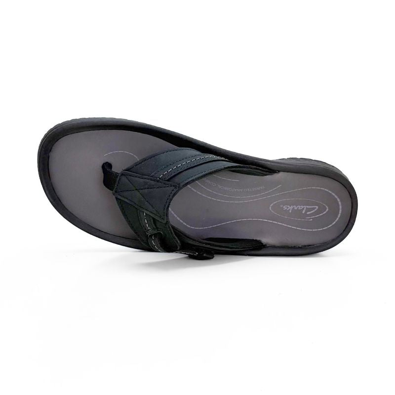 Clarks Wesley Sun esclava cuero negro