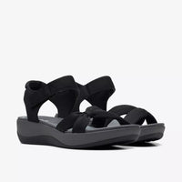 Clarks Arla Shore Sandalia sport mujer licra cruzada negro