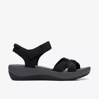 Clarks Arla Shore Sandalia sport mujer licra cruzada negro