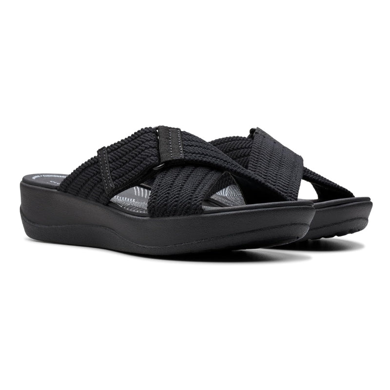 Clarks Arla Wave Sandalia zueco mujer cruzado negro