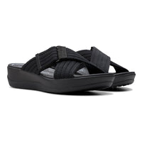 Clarks Arla Wave Sandalia zueco mujer cruzado negro