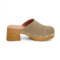 Fresia 487 Zueco taupe tacón