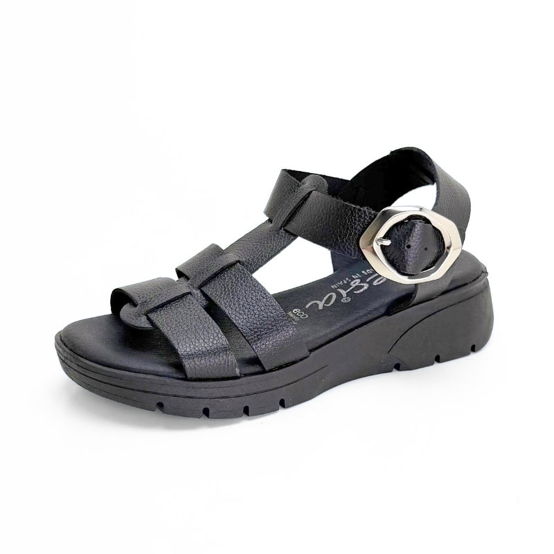 Fresia 520 sandalia negra plataforma