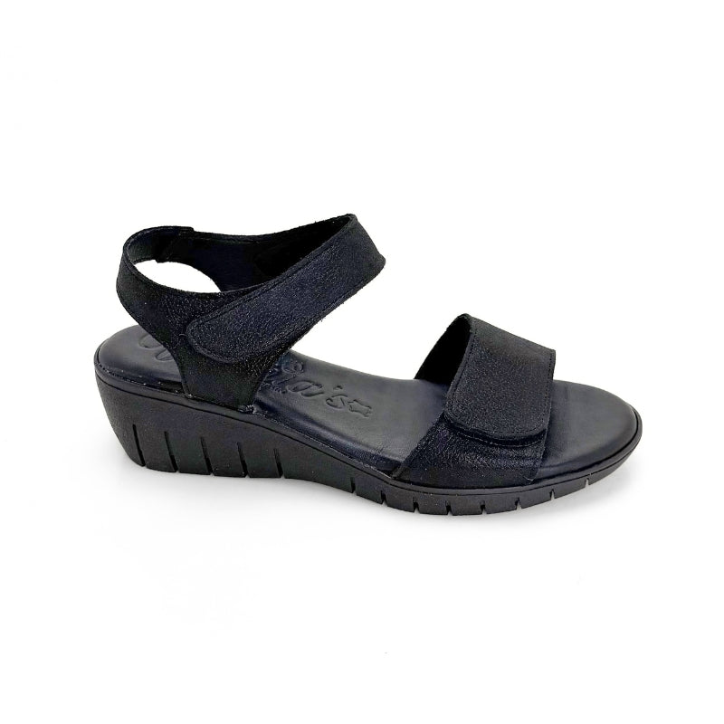 Valerias 2685 Sandalia negra con doble velcro