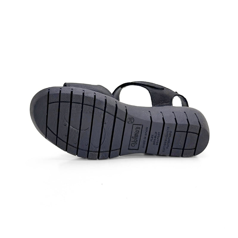 Valerias 2685 Sandalia negra con doble velcro