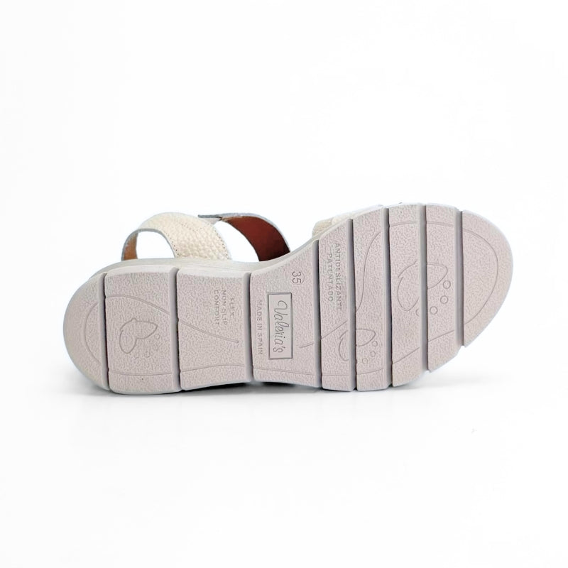 Valerias 2650 Sandalia beige con velcro
