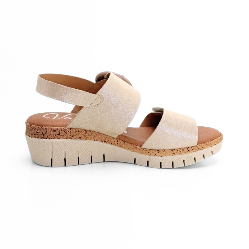 Valerias 2664 sandalia beige platino