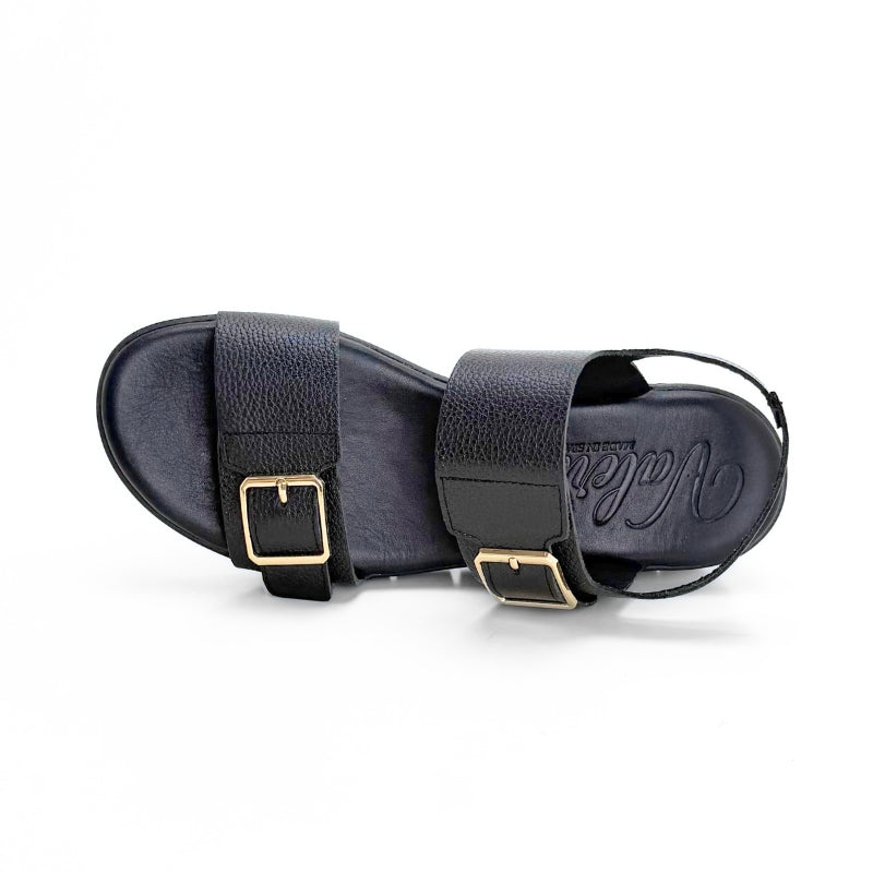 Valerias 2602 Sandalia negra de doble velcro