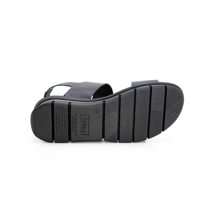 Valerias 2602 Sandalia negra de doble velcro