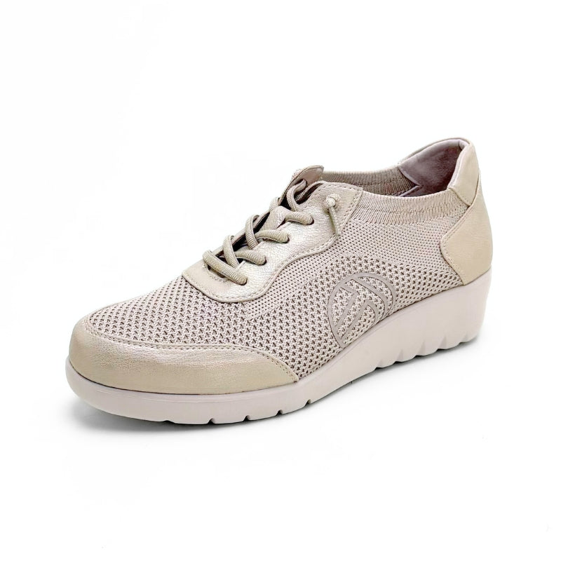 Treintas L-4569 zapatilla casual beige con cuña