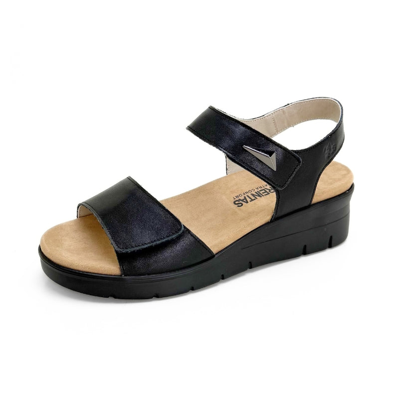 Treintas 4516 sandalia negra con doble velcro