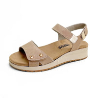 Treintas 4533 sandalia taupe con tres velcros