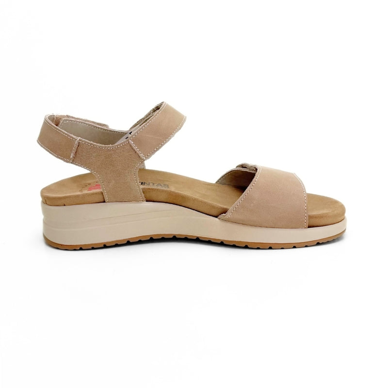 Treintas 4533 sandalia taupe con tres velcros