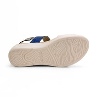 Treintas 4527 sandalia azul y beige con doble velcro