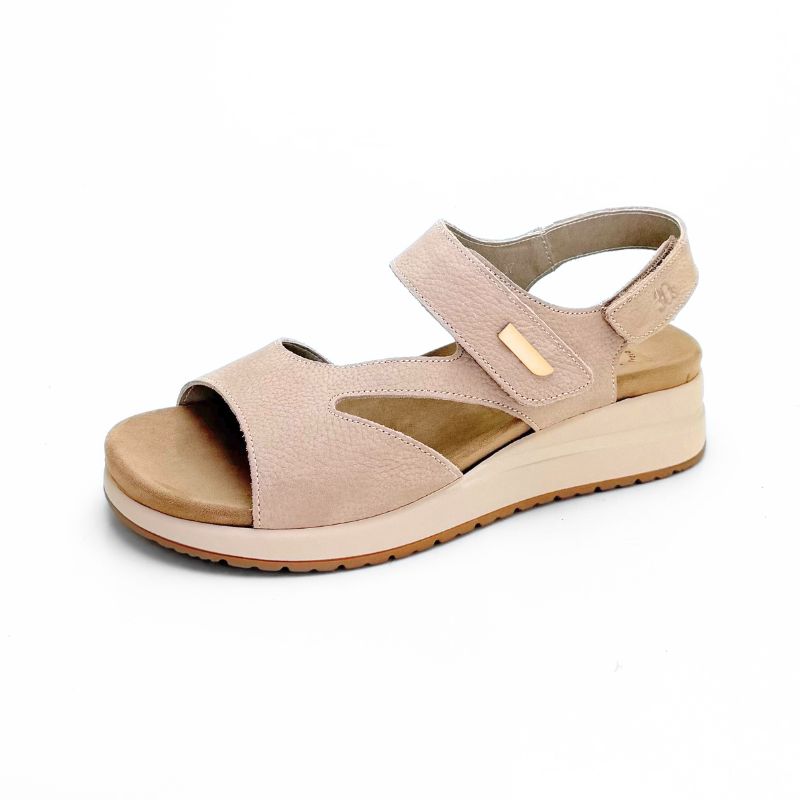 Treintas 4534 Sandalia beige con velcro y plantilla extraíble