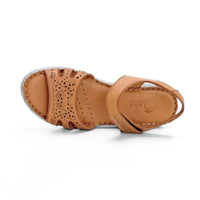 Treintas L-1414 sandalia cuero grabada con velcro