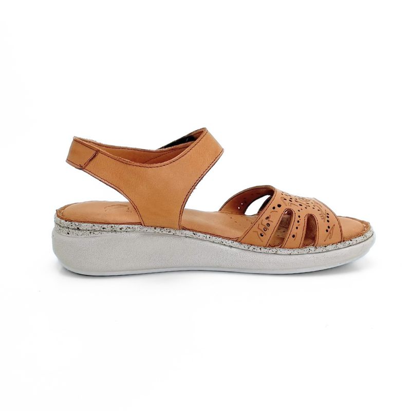 Treintas L-1414 sandalia cuero grabada con velcro
