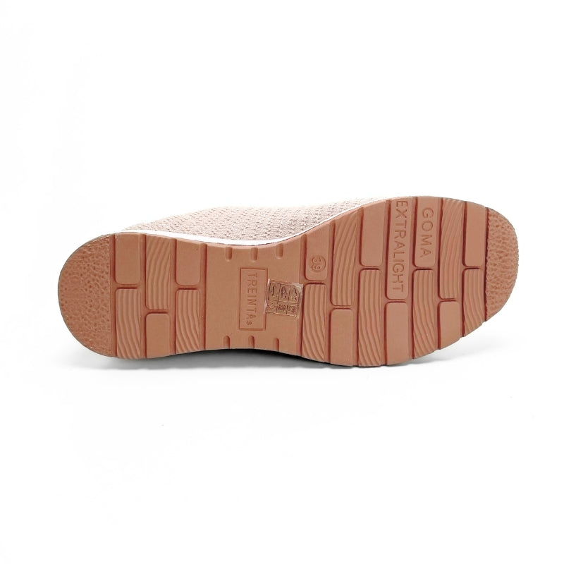 Treintas L-4562 Zapatilla casual beige de punto con elásticos