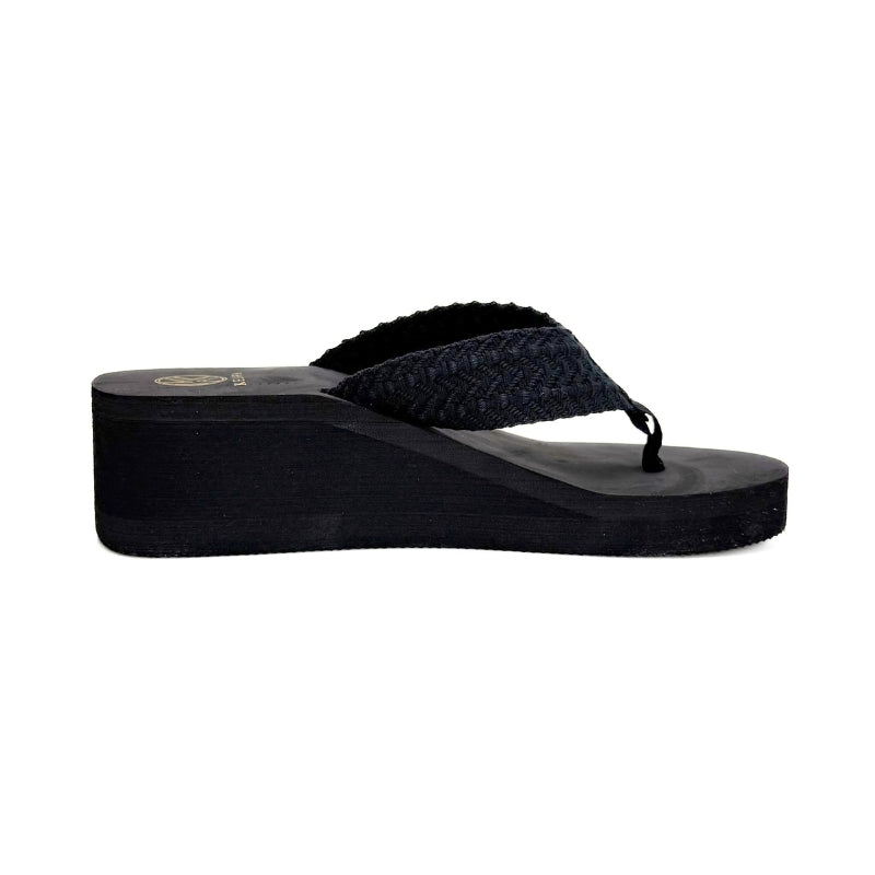 Kelara 62402 Chancla esclava negra cuña