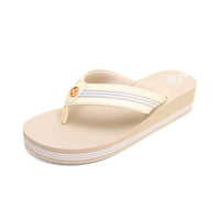 Kelara K62409 Chancla esclava beige cuña
