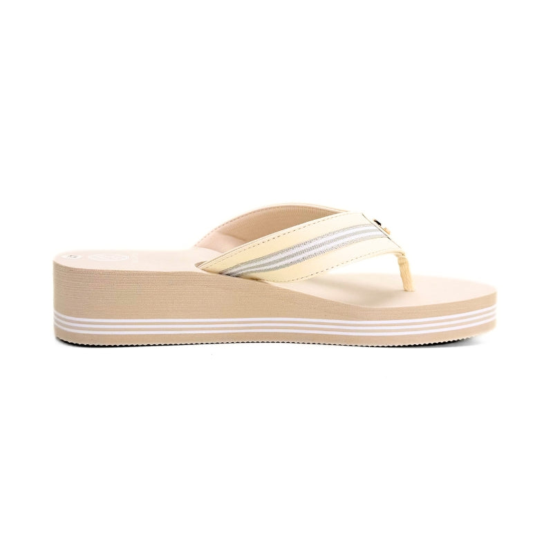 Kelara K62409 Chancla esclava beige cuña