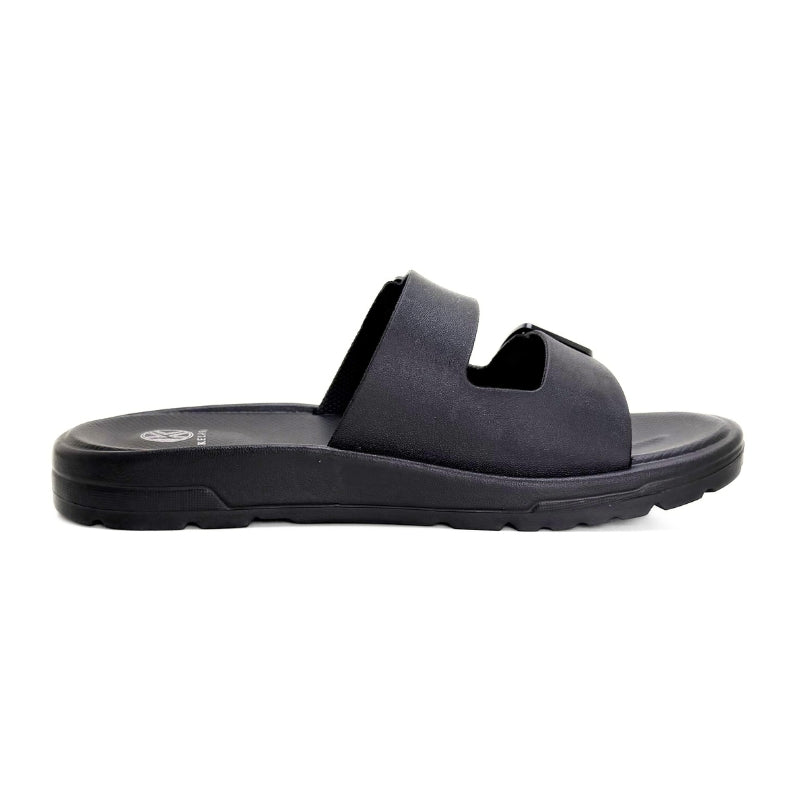 Kelara K62426 chancla hombre negro hebillas
