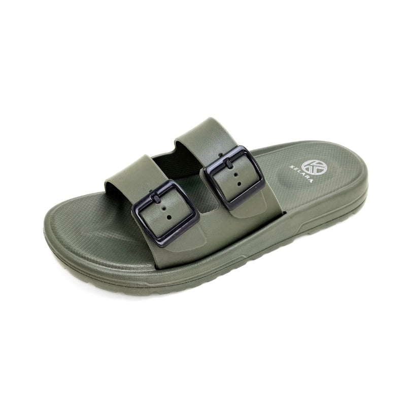 Kelara K62426 chancla hombre kaki hebillas