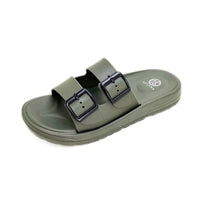 Kelara K62426 chancla hombre kaki hebillas