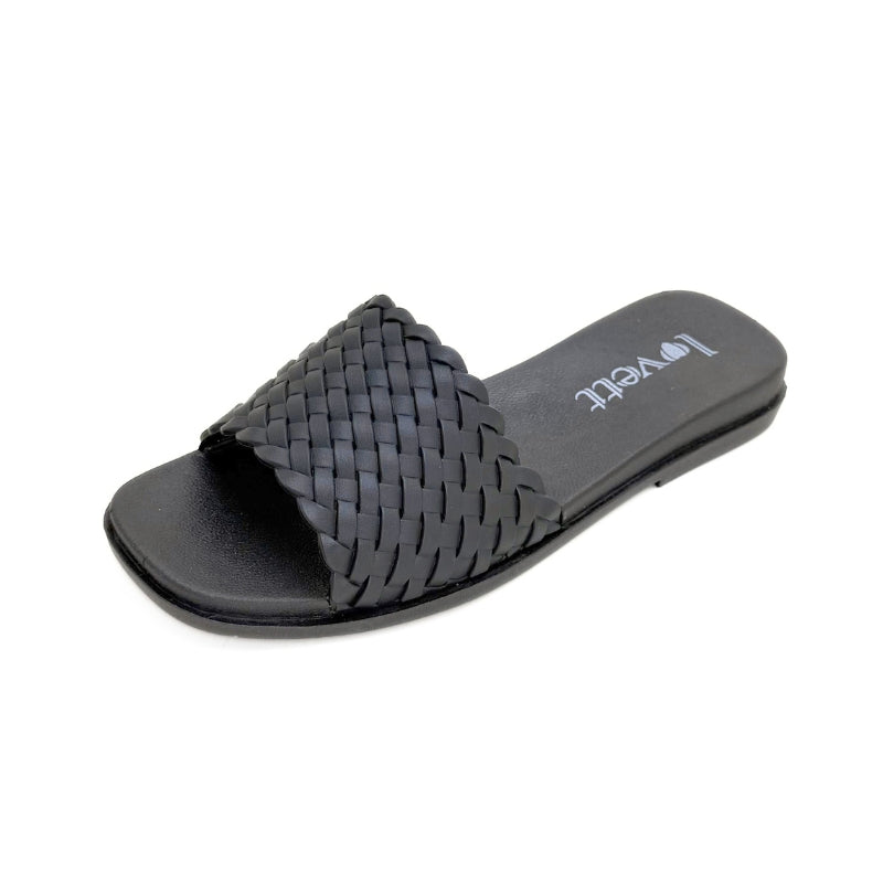 Kelara K42071 Chancla trenzada negra agua