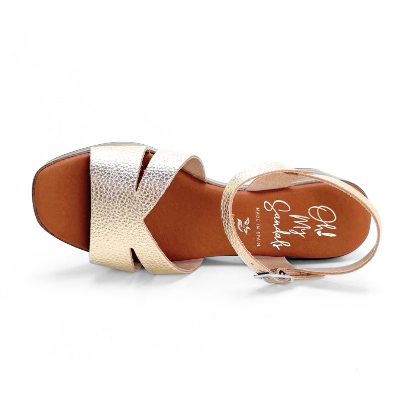 Oh my sandals 5921-1375 sandalia dorada plataforma