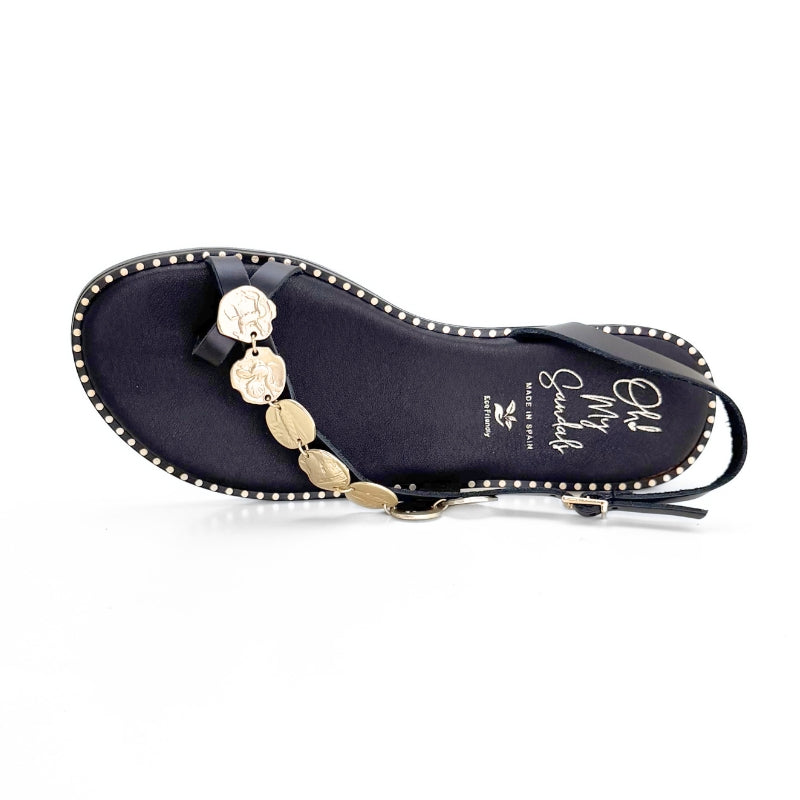 Oh my sandals 5842-2556 Sandalia negra de piel Elaia
