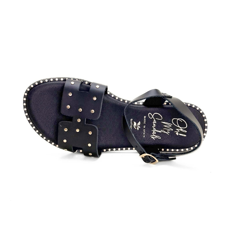 Oh my sandals 5841-2556 Sandalia negra con remaches
