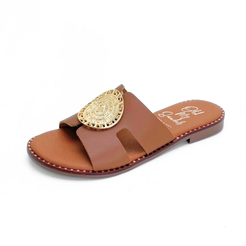 Oh my sandals 5850-2556 Pala cuero con moneda