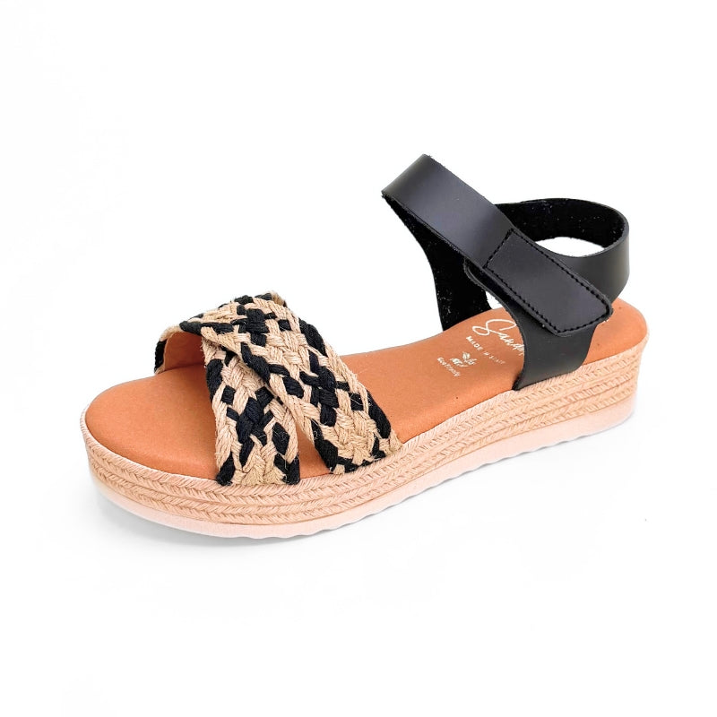 Oh my sandals 6014-2458 sandalia velcro yute negra