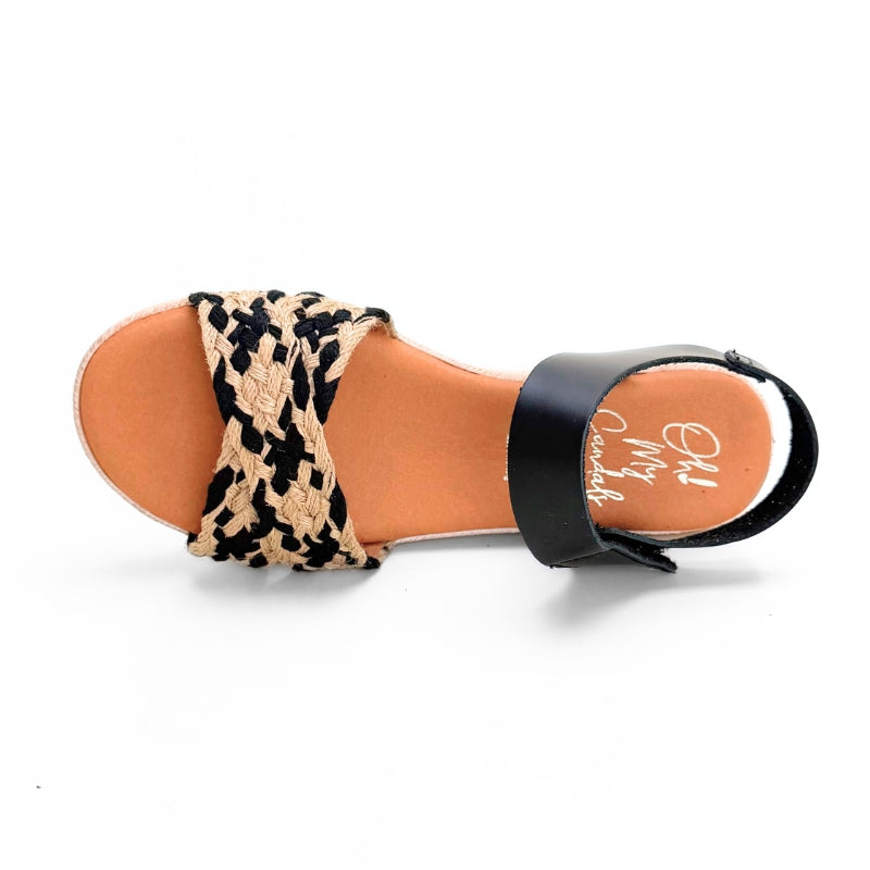 Oh my sandals 6014-2458 sandalia velcro yute negra