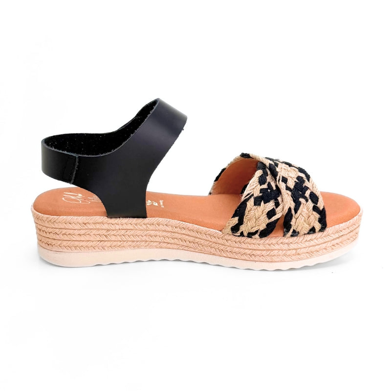Oh my sandals 6014-2458 sandalia velcro yute negra