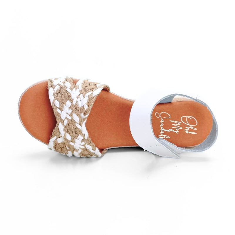 Oh my sandals 6014-2458 sandalia velcro yute blanco
