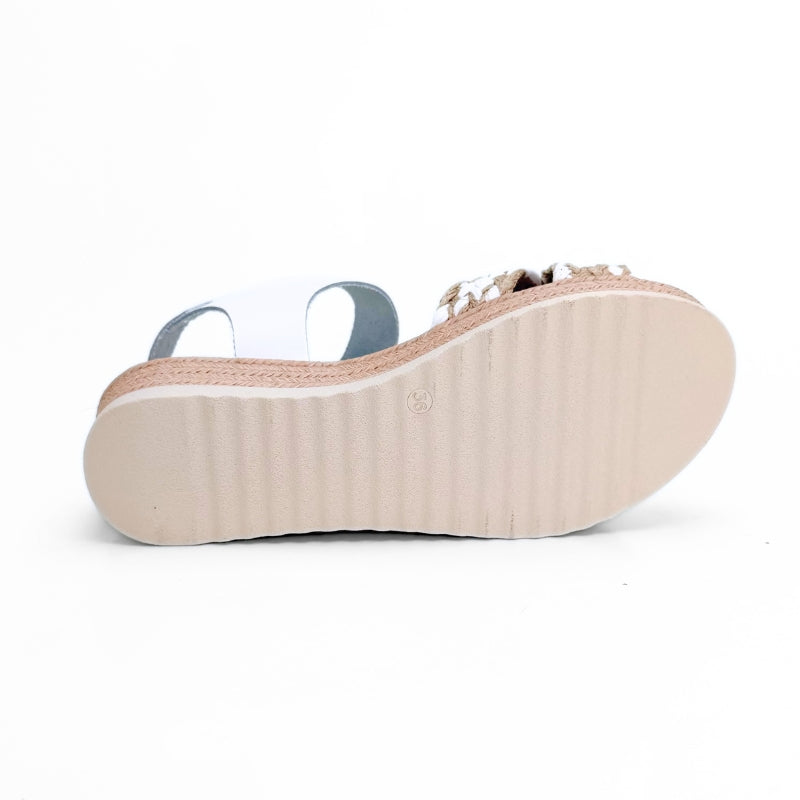 Oh my sandals 6014-2458 sandalia velcro yute blanco