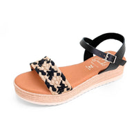 Oh my sandals 6013-2458 sandalia negra y yute