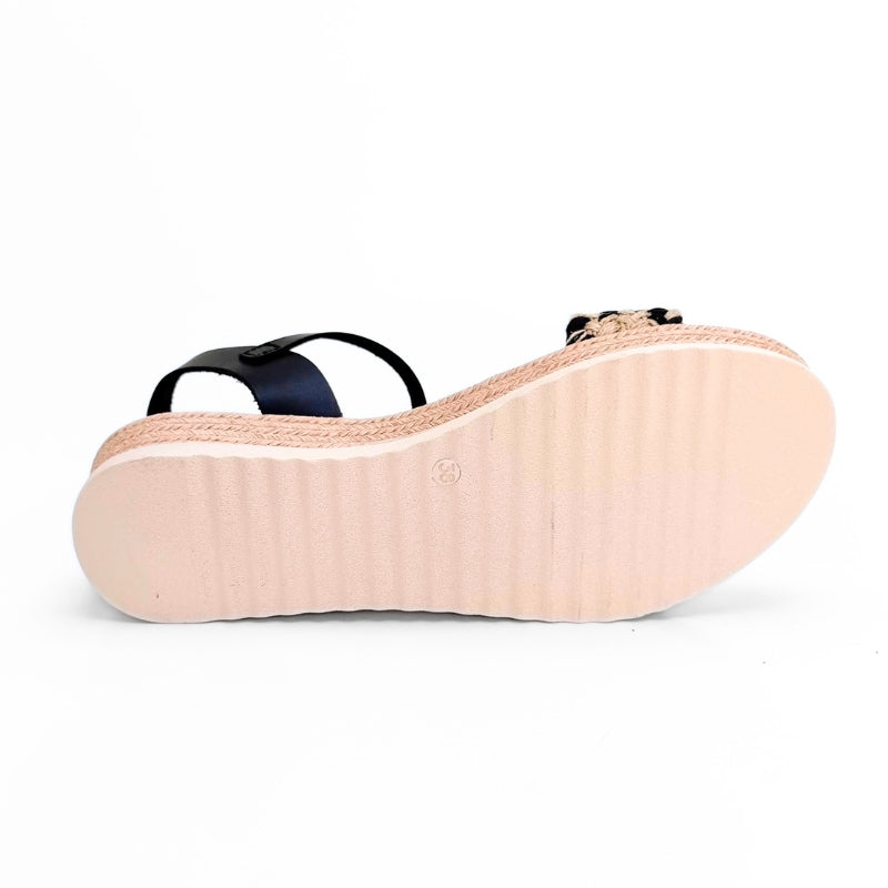 Oh my sandals 6013-2458 sandalia negra y yute