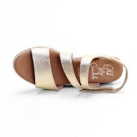 Oh my sandals 5990-4102 sandalia cuña champán