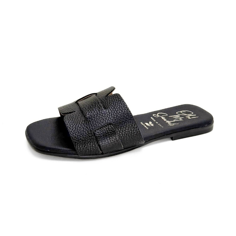 Oh my sandals 5800 Pala negra de piel Alexia