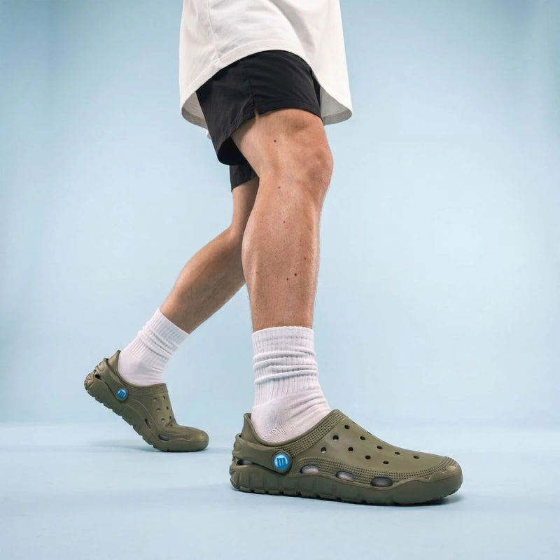 Mustang Free Care Zueco barefoot hombre verde caqui