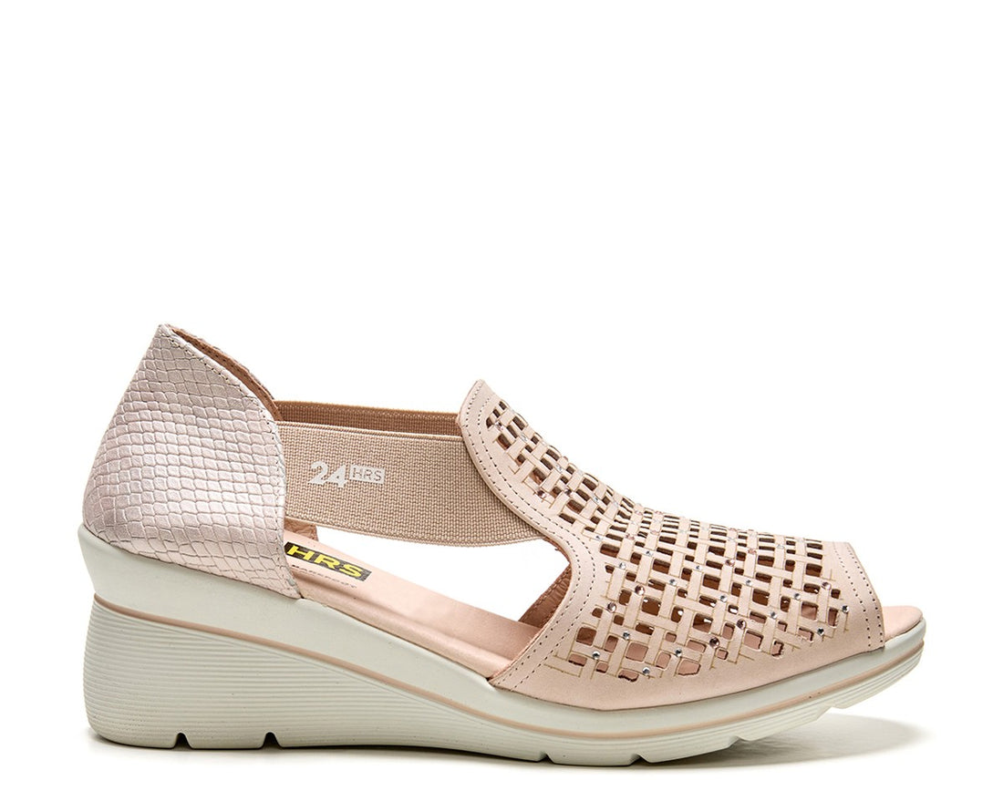 24 Hrs Sandalia cerrada calada de mujer nude